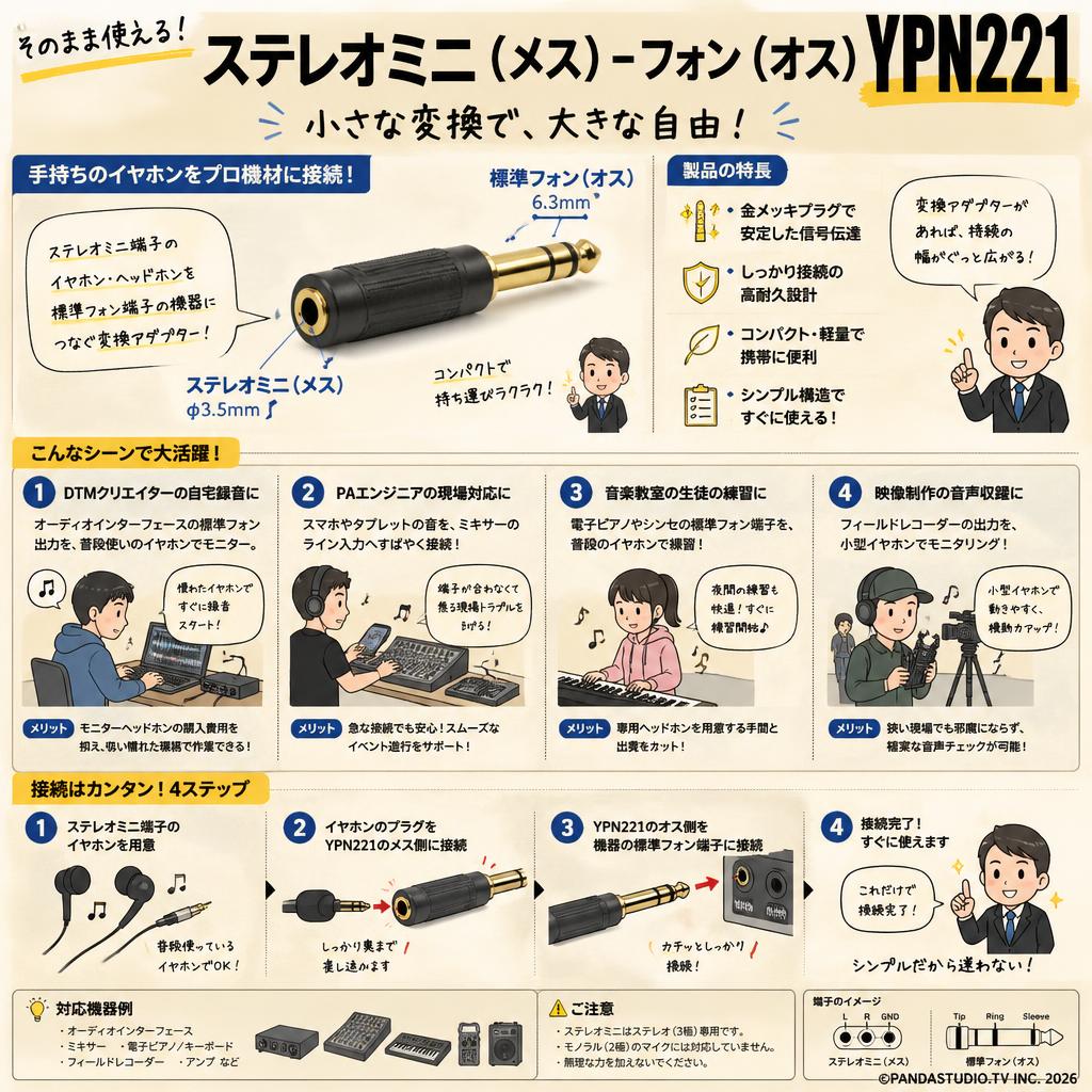 ステレオミニ（メス）-フォン（オス）YPN221 おもな対象のお客様