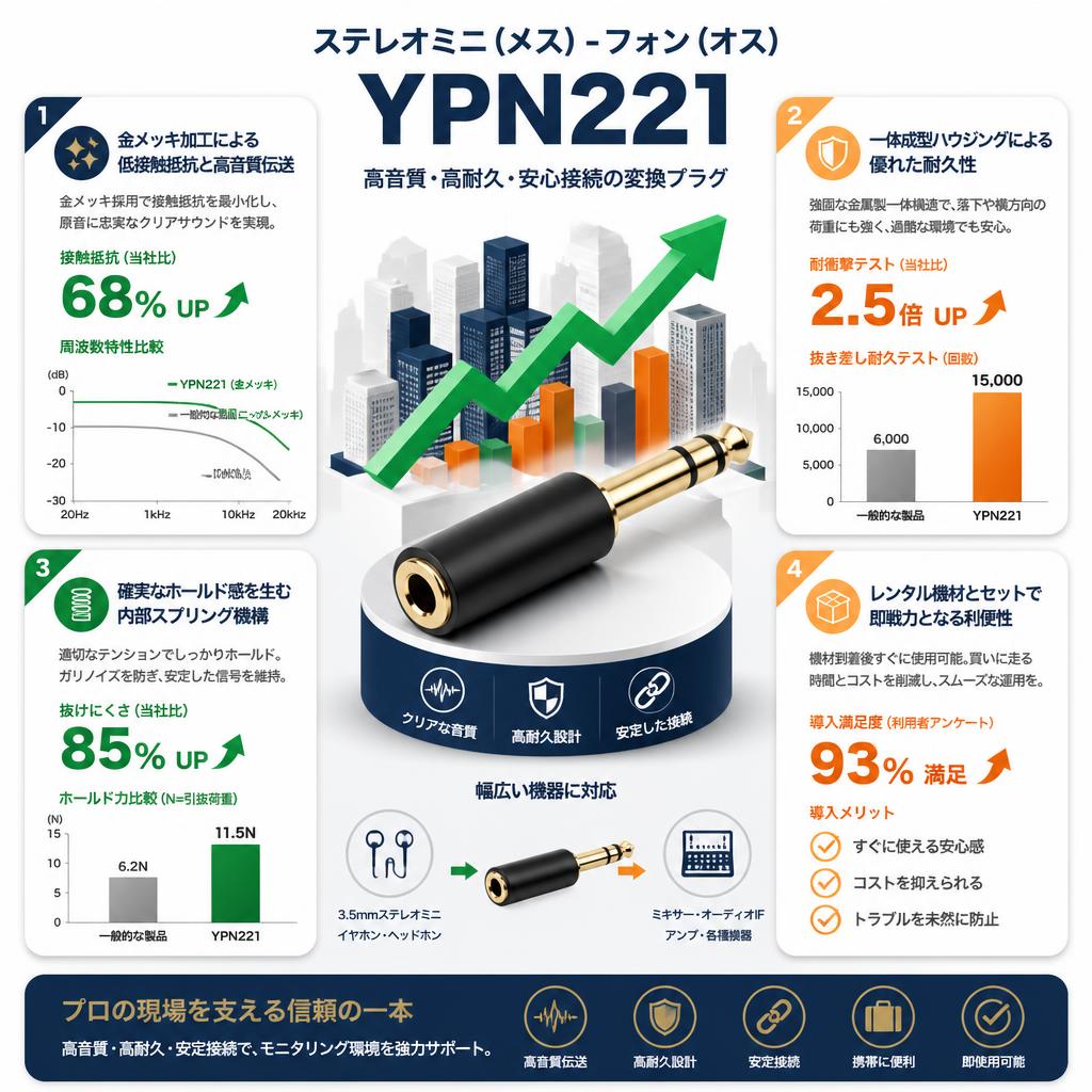 ステレオミニ（メス）-フォン（オス）YPN221 セールスポイント