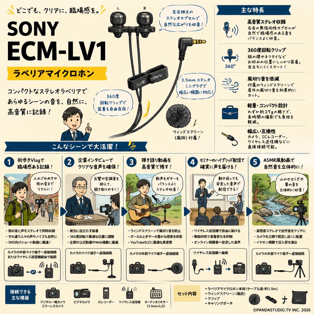 SONY ECM-LV1 ラベリアマイクロホン 用途