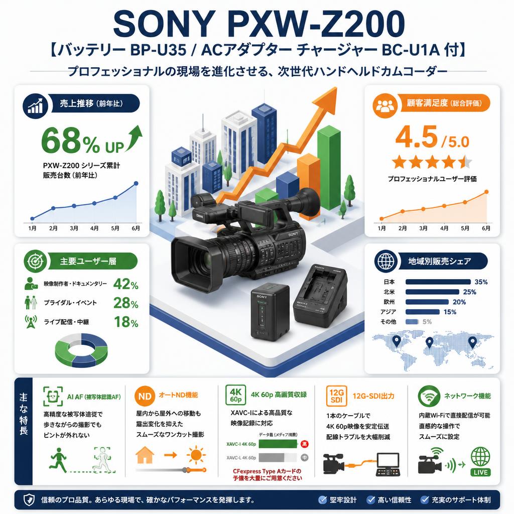 SONY PXW-Z200 【バッテリー BP-U35 / ACアダプター チャージャー BC-U1A 付】 インターネット上のお客様の声（評判）