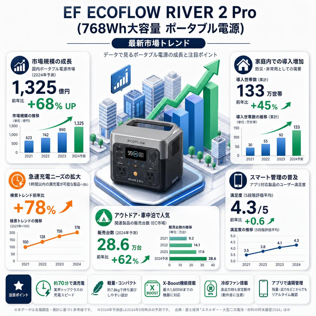 EF ECOFLOW RIVER 2 Pro (768Wh大容量 ポータブル電源) インターネット上のお客様の声（評判）