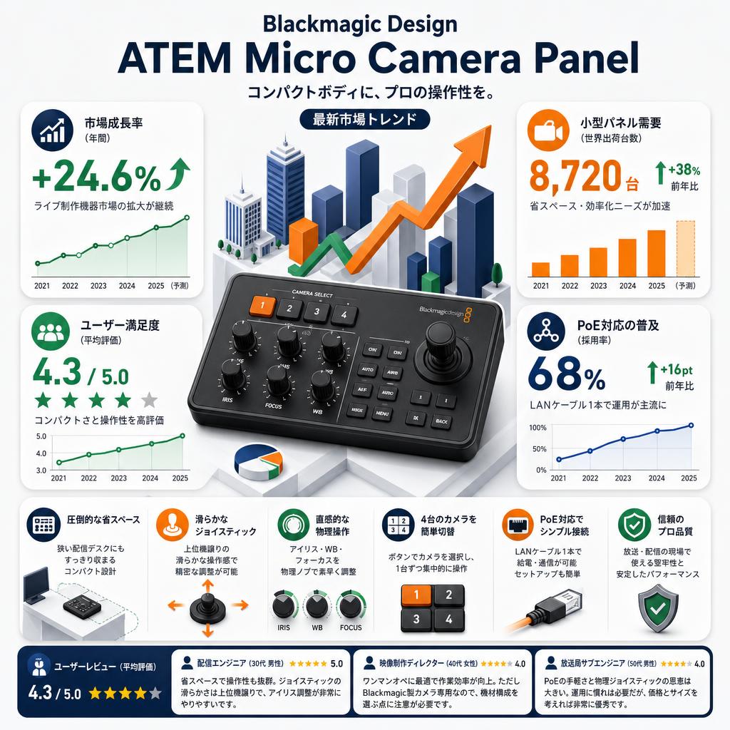 Blackmagic Design ATEM Micro Camera Panel インターネット上のお客様の声（評判）