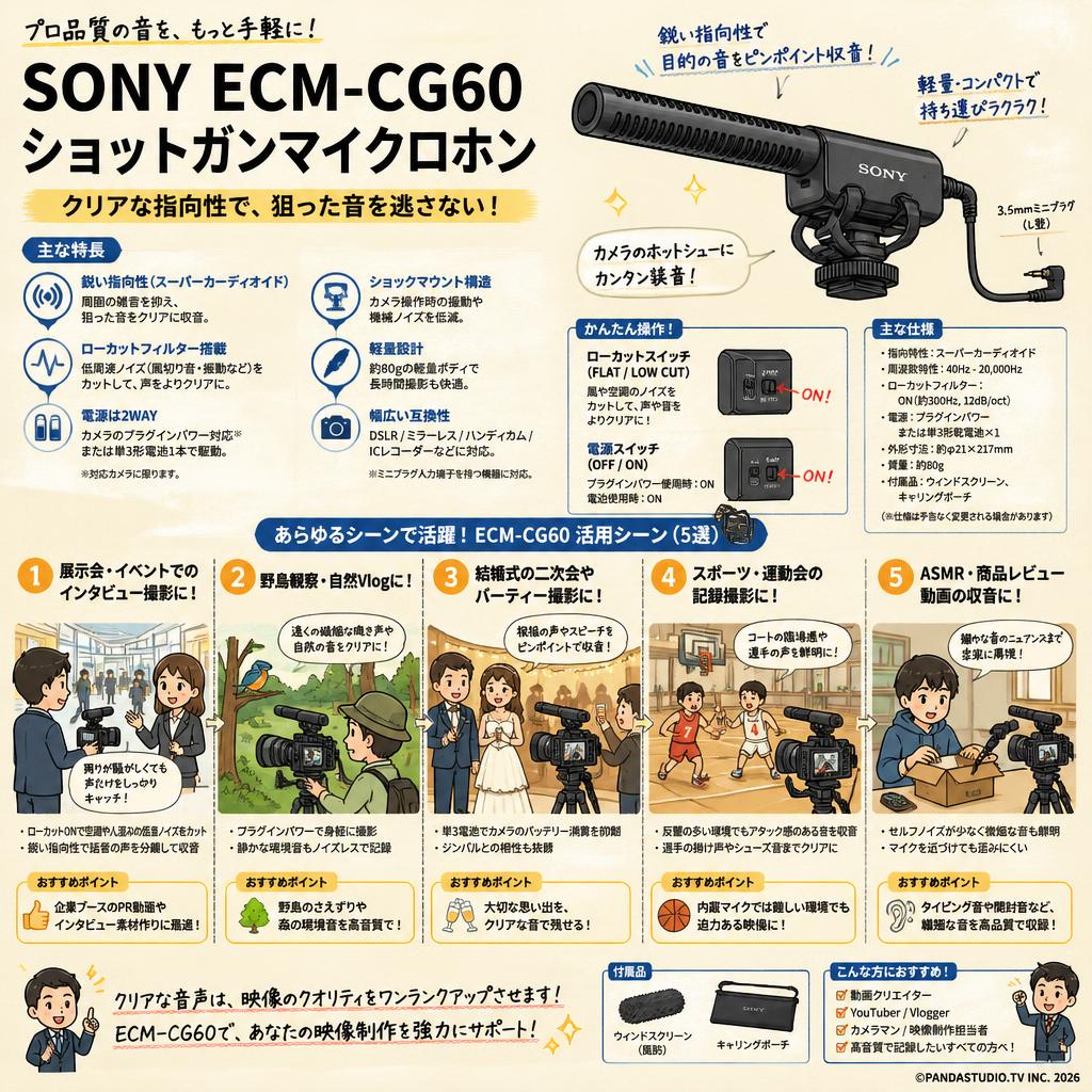 SONY ECM-CG60 ショットガンマイクロホン 用途