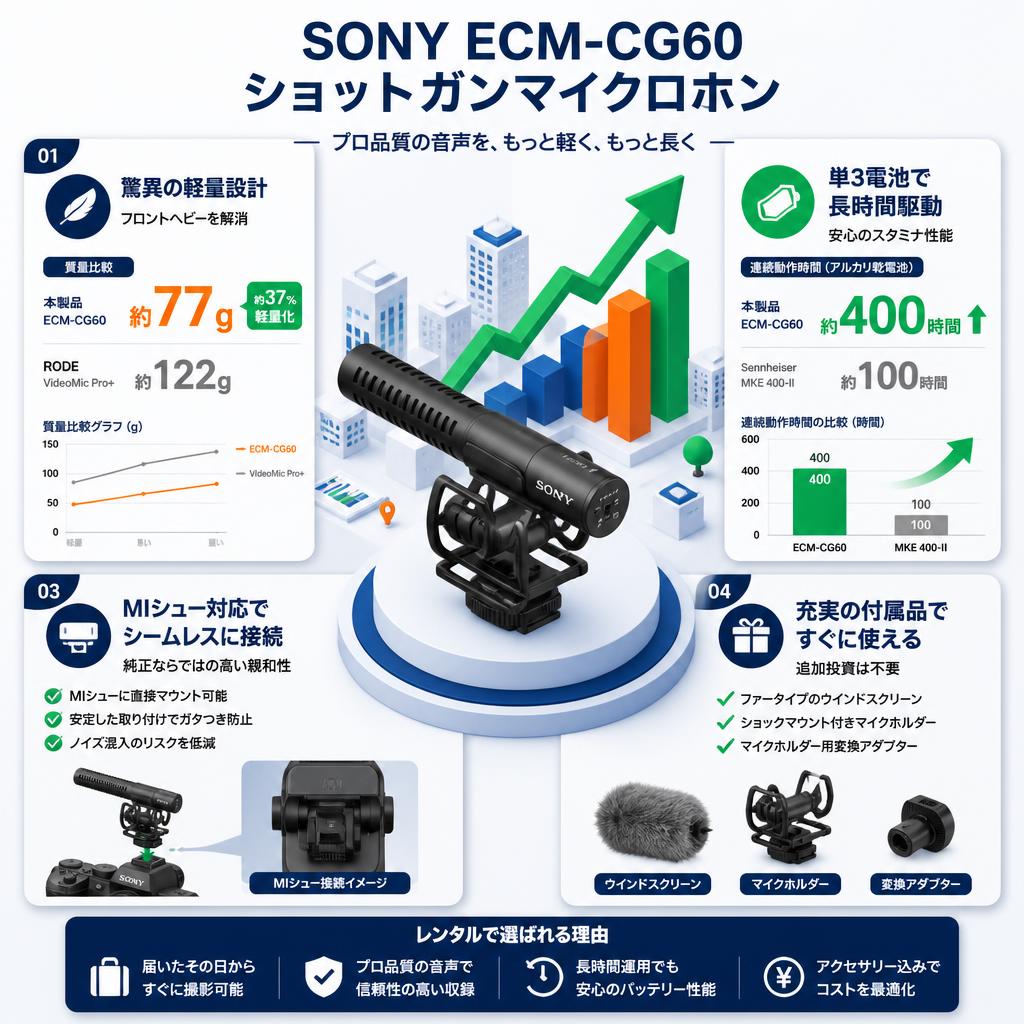SONY ECM-CG60 ショットガンマイクロホン セールスポイント