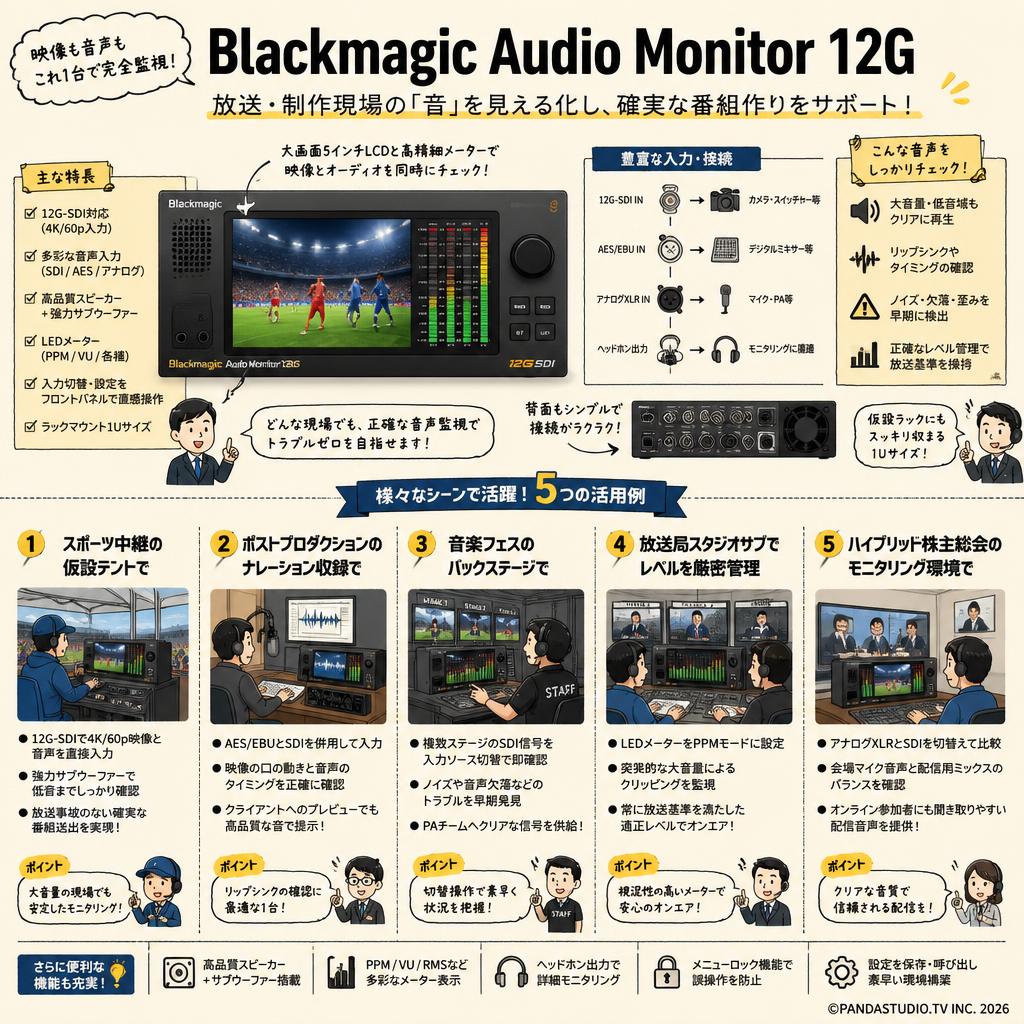 Blackmagic Audio Monitor 12G 用途
