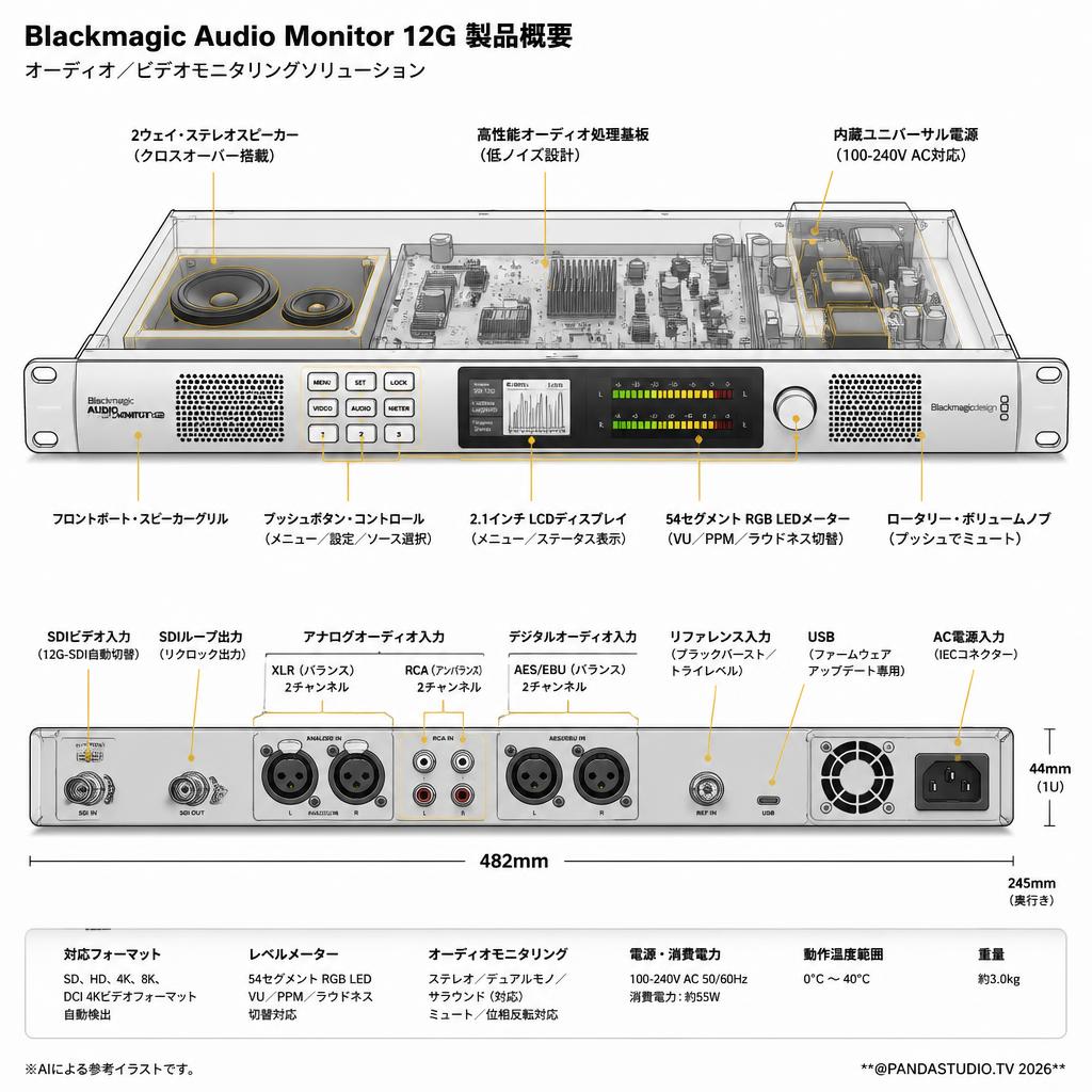 Blackmagic Audio Monitor 12G スペック