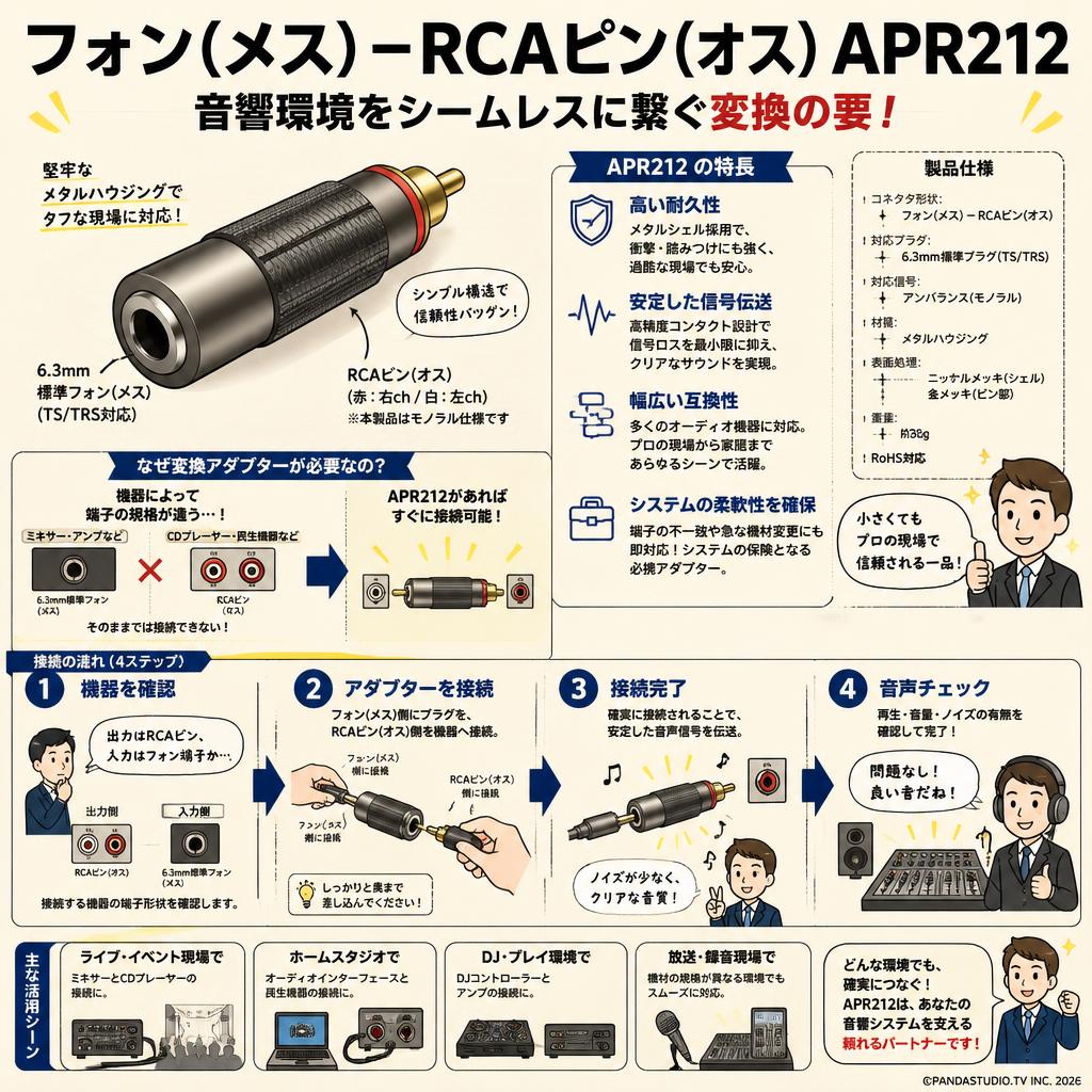 フォン(メス)－RCAピン(オス)APR212 概要