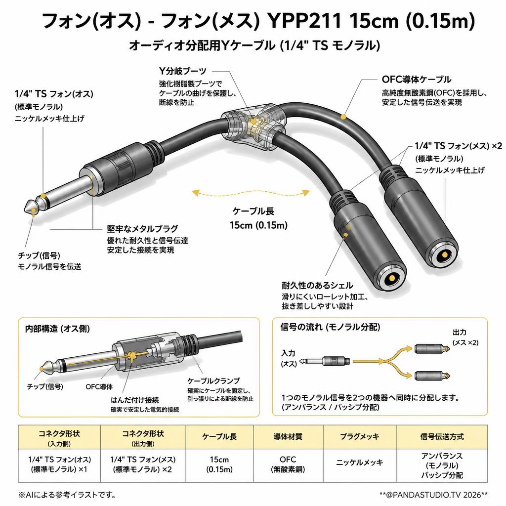 フォン(オス） - フォン(メス）YPP211 15cm (0.15m) スペック