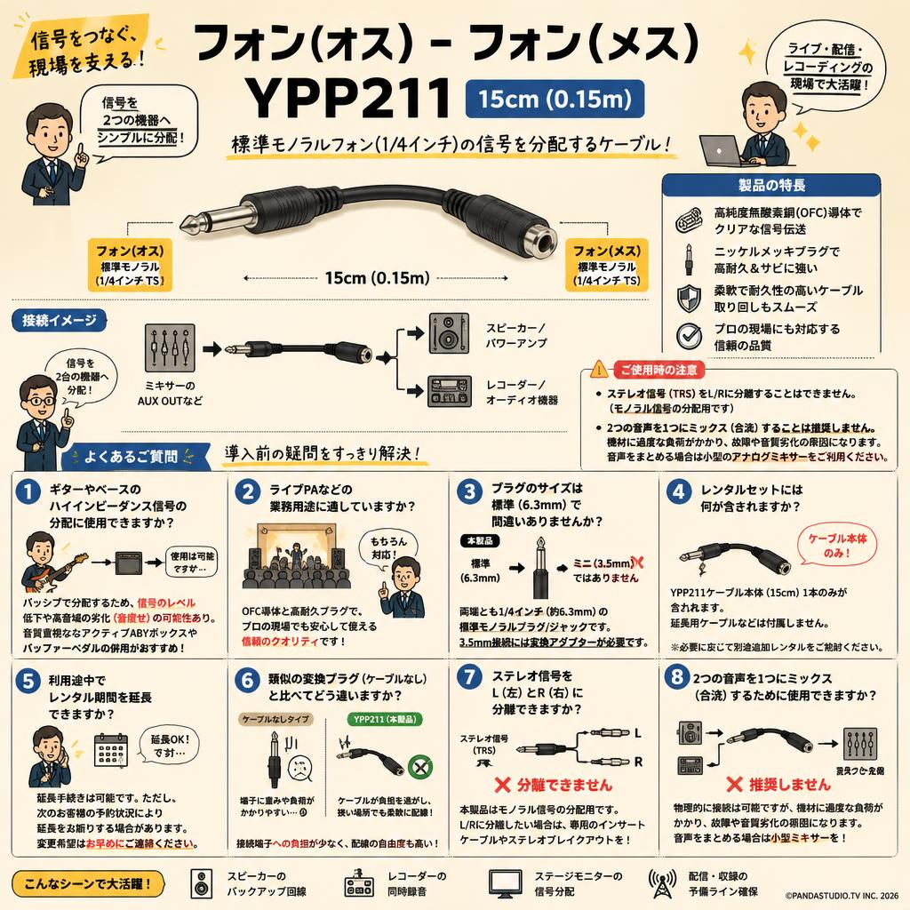 フォン(オス） - フォン(メス）YPP211 15cm (0.15m) FAQ（よくある質問と答え）