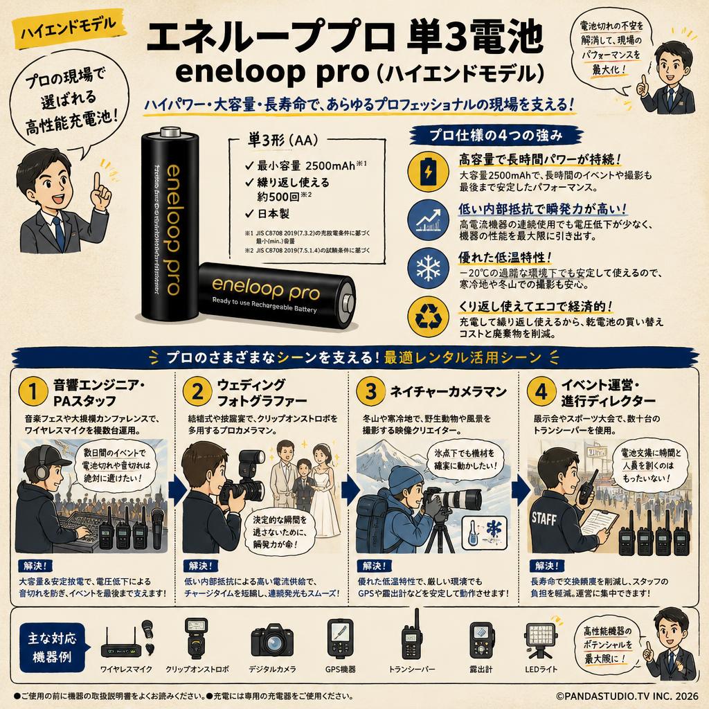 エネループプロ 単3電池 eneloop pro（ハイエンドモデル） おもな対象のお客様