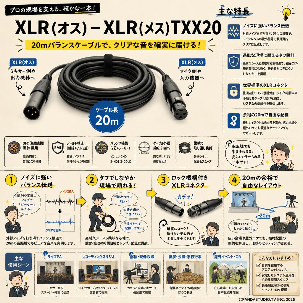 XLR(オス)－XLR(メス)TXX20 概要