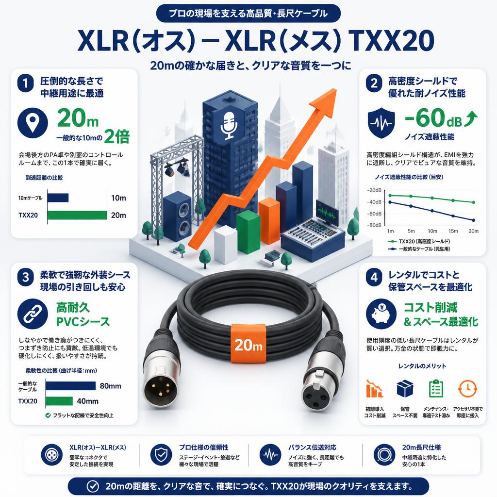 XLR(オス)－XLR(メス)TXX20 セールスポイント