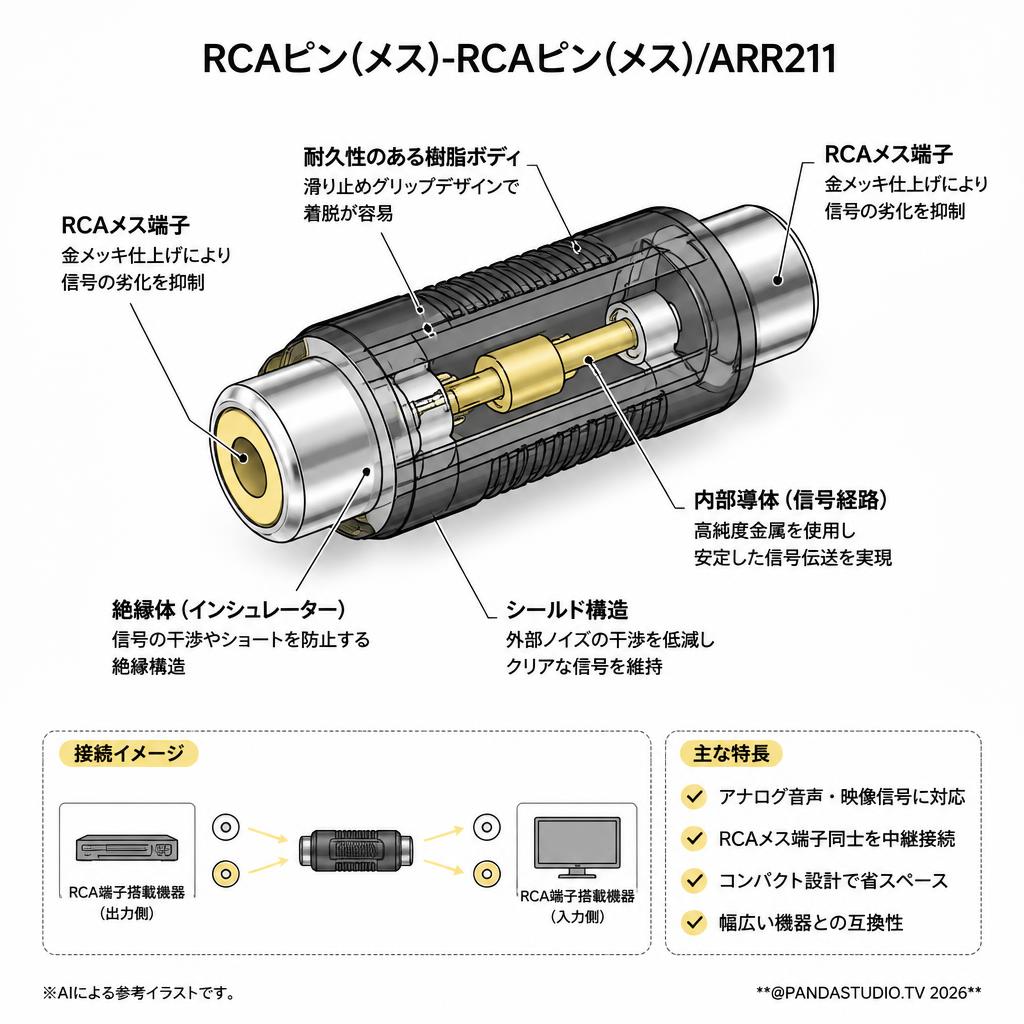 RCAピン(メス)-RCAピン(メス)/ARR211 スペック