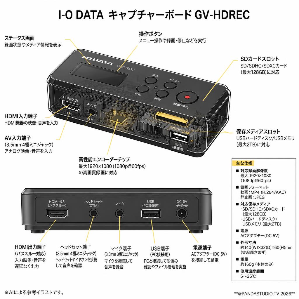 I-O DATA キャプチャーボード GV-HDREC スペック