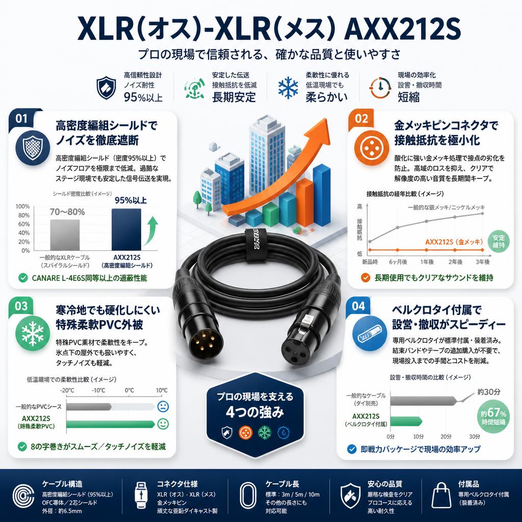 XLR(オス)-XLR(メス) AXX212S セールスポイント