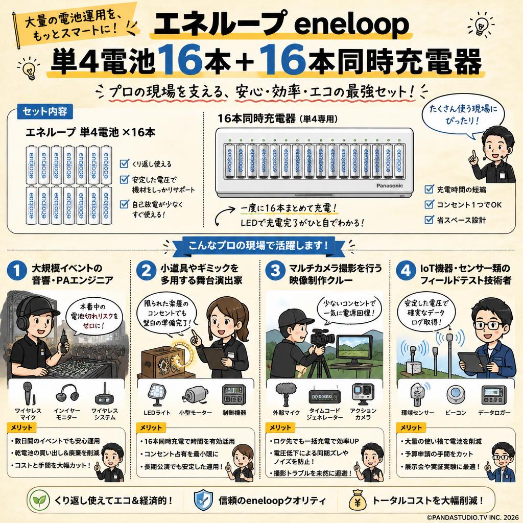 エネループ eneloop 単4電池16本＋ 16本同時充電器 おもな対象のお客様