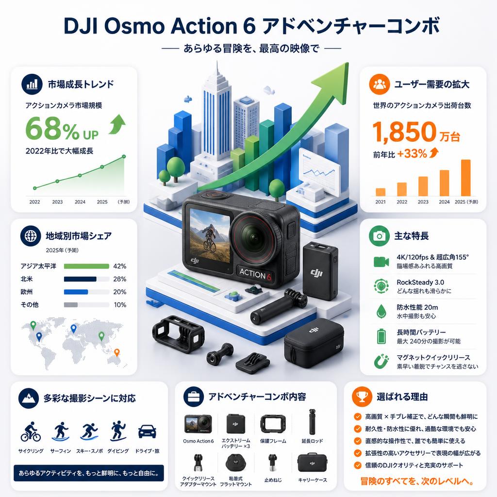 DJI Osmo Action 6 アドベンチャーコンボ 関連商品・競合製品