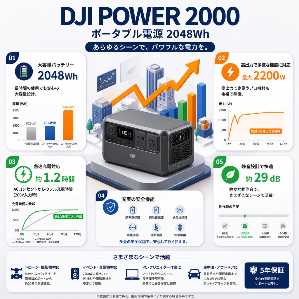 DJI Power 2000 ポータブル電源 2048Wh インターネット上のお客様の声（評判）