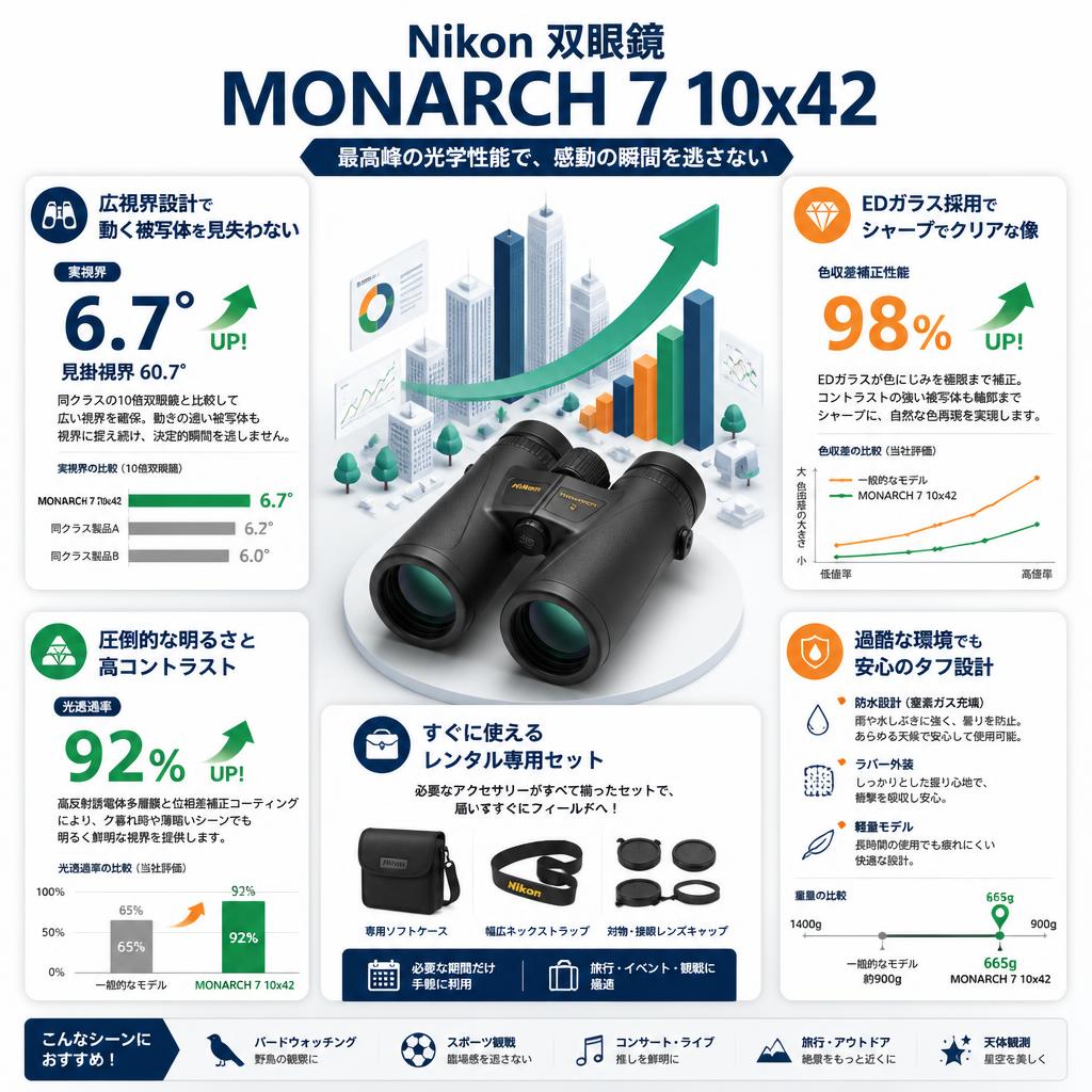 【20%ポイントバック実施中】Nikon 双眼鏡 MONARCH 7 10x42 セールスポイント