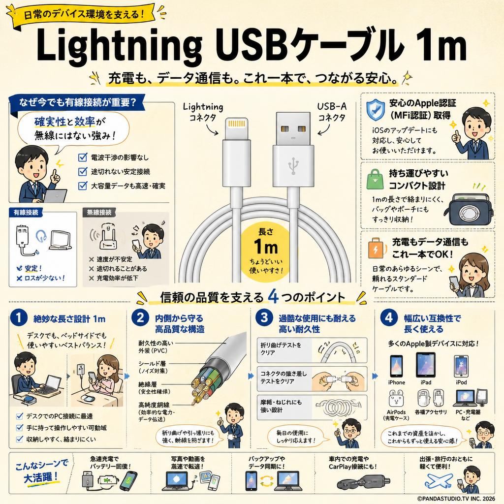 Lightning USBケーブル 1m 概要
