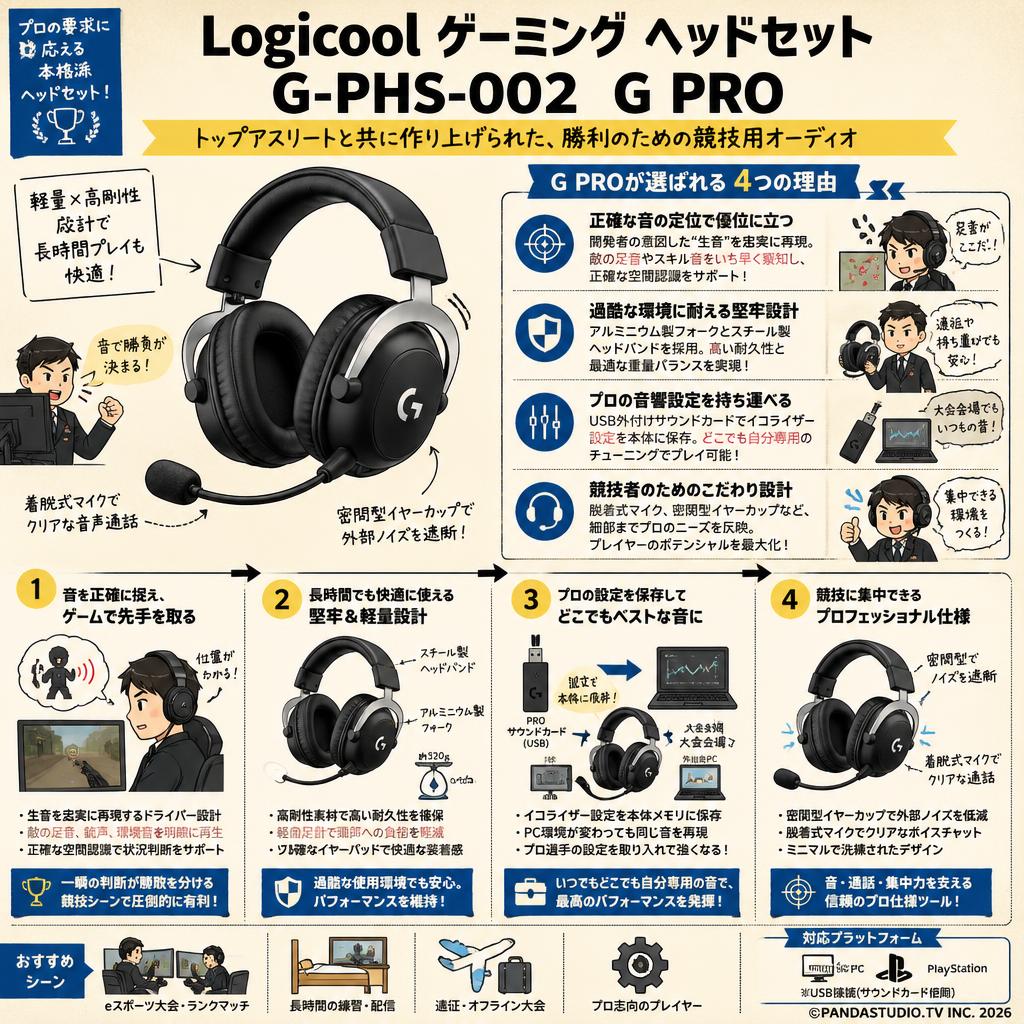Logicool ゲーミング ヘッドセット G-PHS-002  G PRO 概要