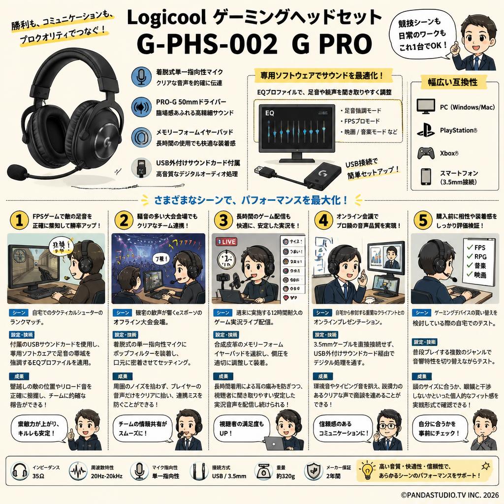 Logicool ゲーミング ヘッドセット G-PHS-002  G PRO 用途
