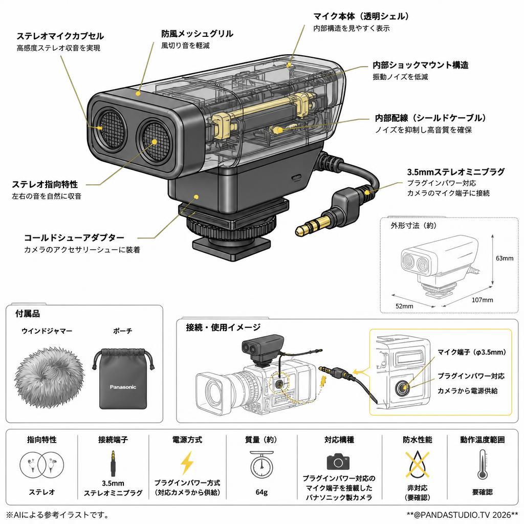 Panasonic VW-VMS10-K [ステレオマイクロホン] スペック