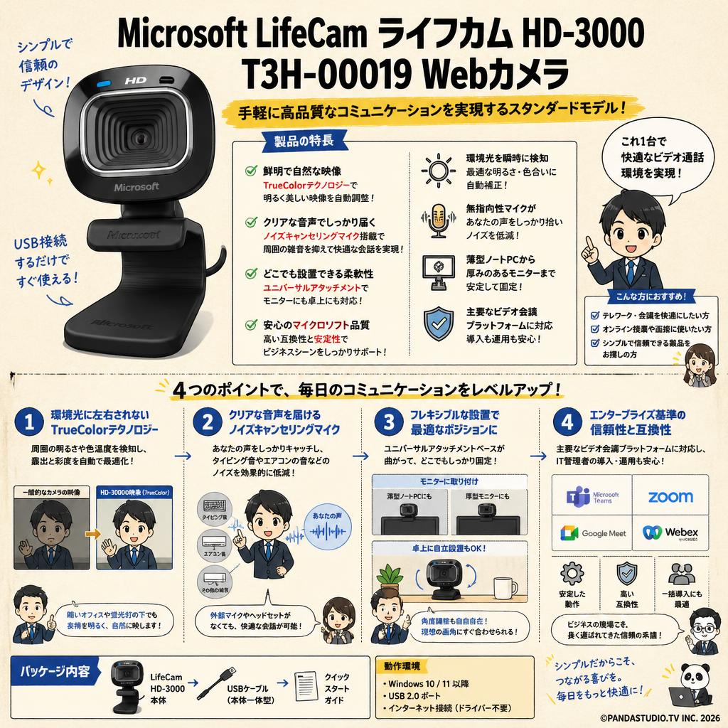 Microsoft LifeCam ライフカム HD-3000 T3H-00019 Webカメラ 概要