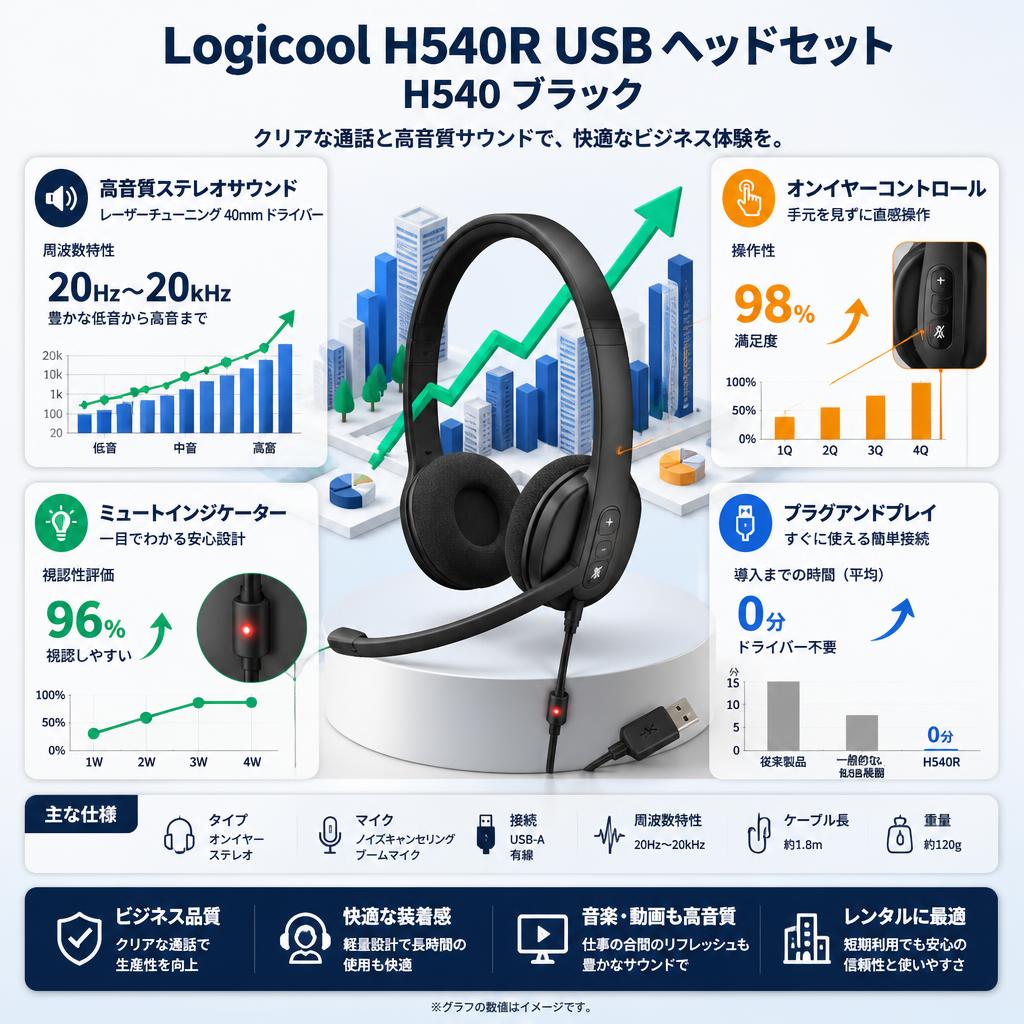 Logicool H540R USB ヘッドセット H540 ブラック セールスポイント