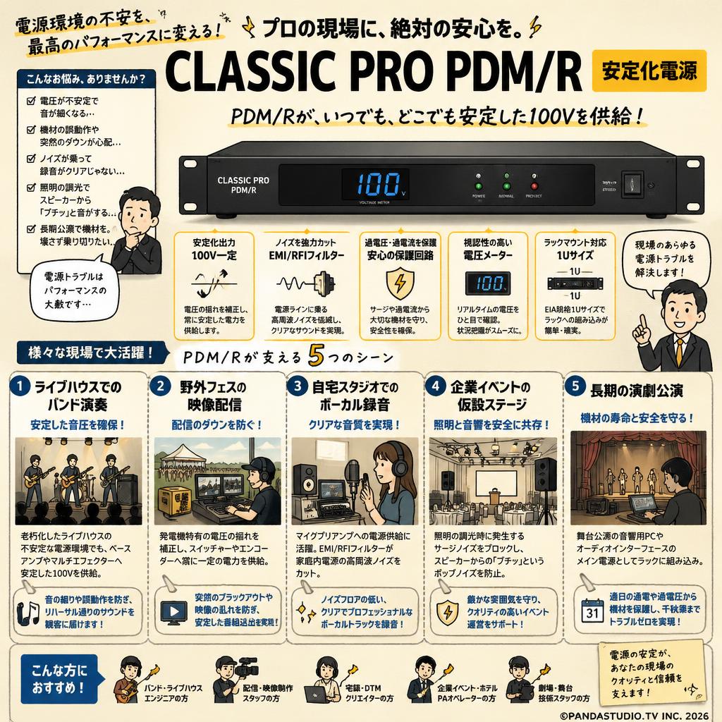 CLASSIC PRO PDM/R　安定化電源 用途