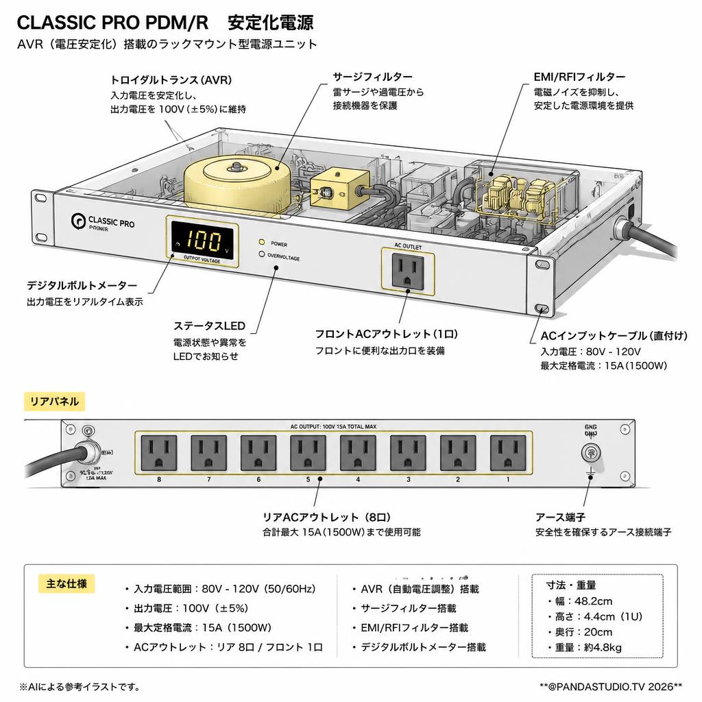 CLASSIC PRO PDM/R　安定化電源 スペック