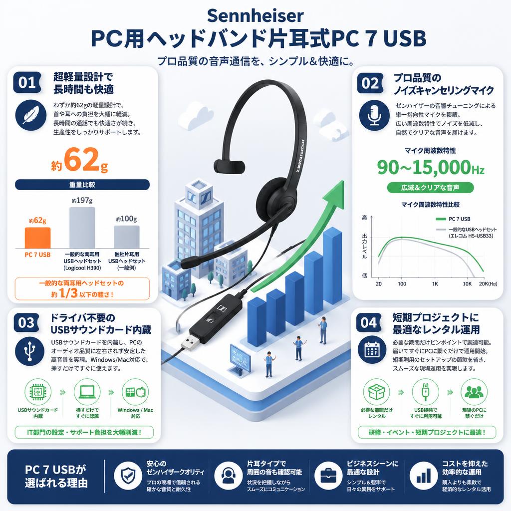 Sennheiser PC用ヘッドバンド片耳式PC 7 USB セールスポイント