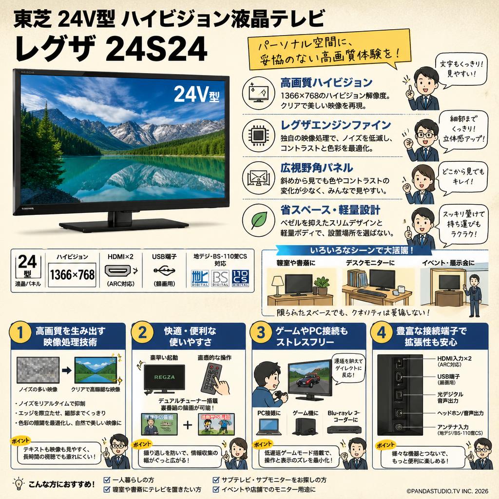 東芝 24V型 ハイビジョン液晶テレビ レグザ 24S24 概要