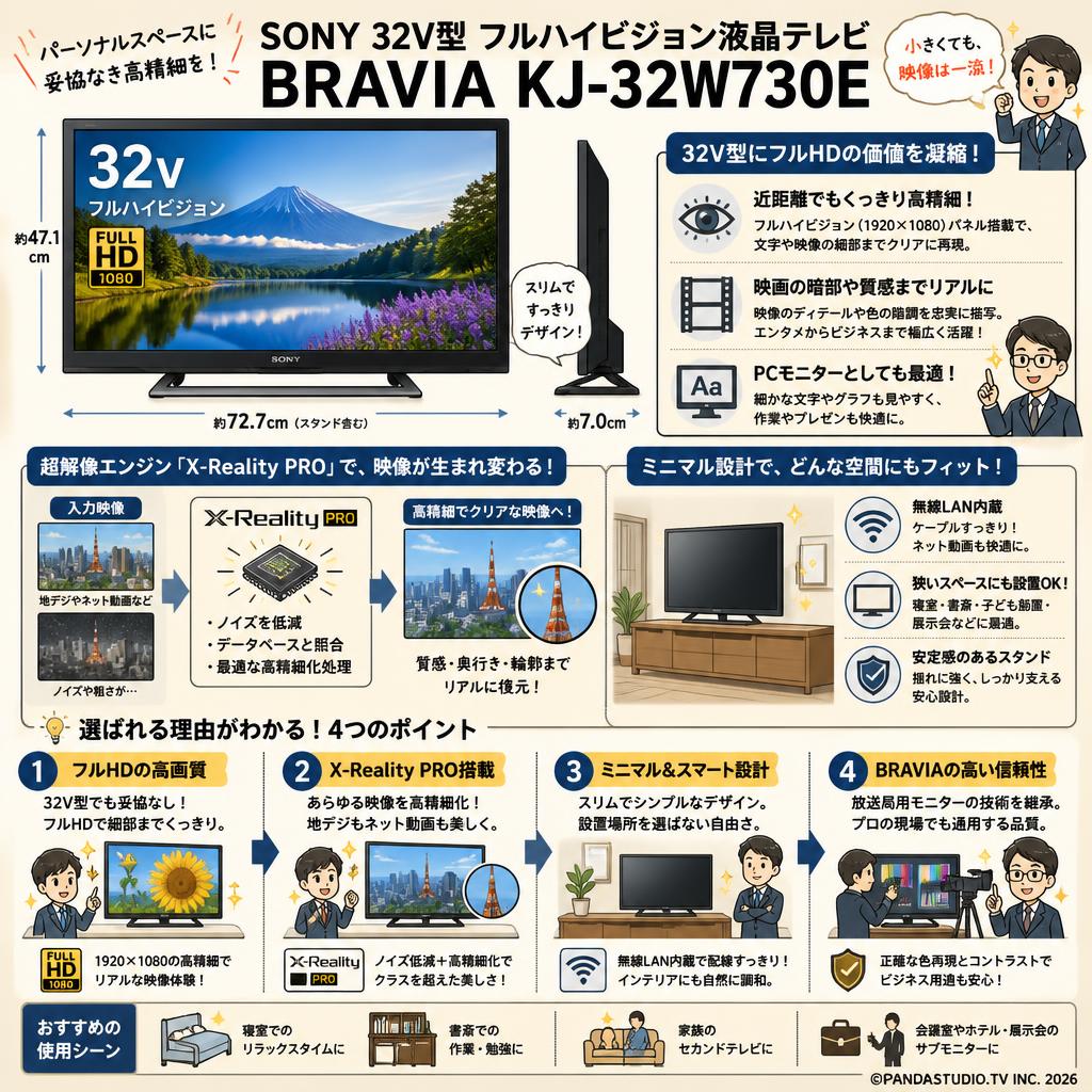 SONY 32V型 フルハイビジョン液晶テレビ BRAVIA KJ-32W730E 概要
