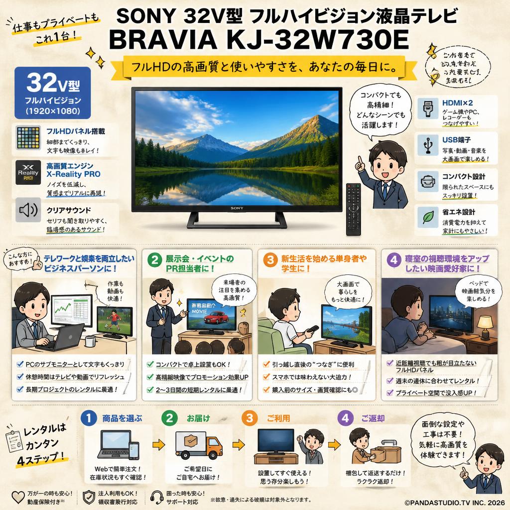 SONY 32V型 フルハイビジョン液晶テレビ BRAVIA KJ-32W730E おもな対象のお客様