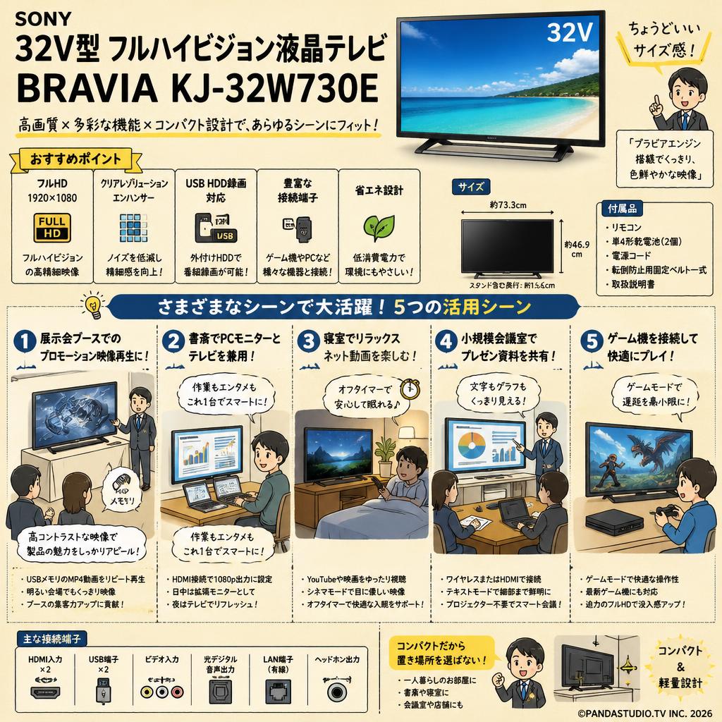 SONY 32V型 フルハイビジョン液晶テレビ BRAVIA KJ-32W730E 用途