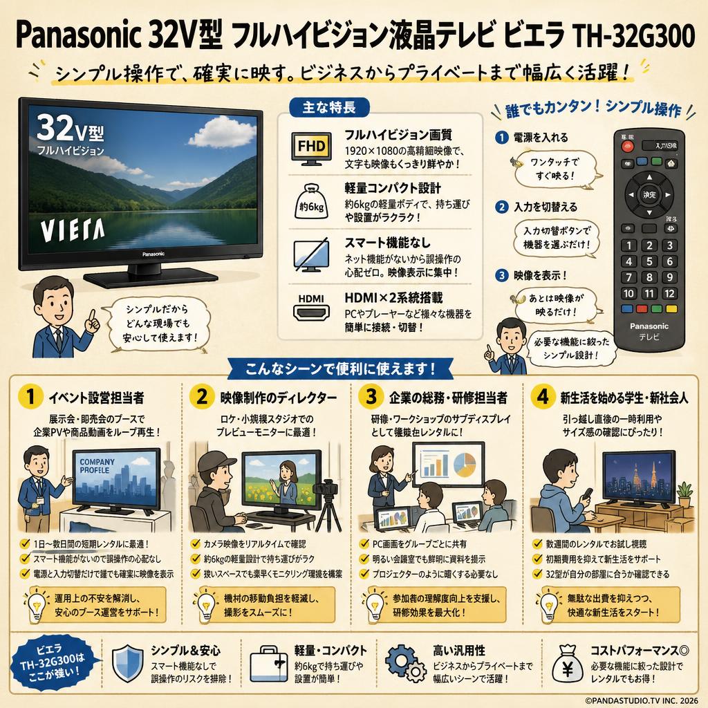 Panasonic 32V型 フルハイビジョン液晶テレビ ビエラ TH-32G300 おもな対象のお客様