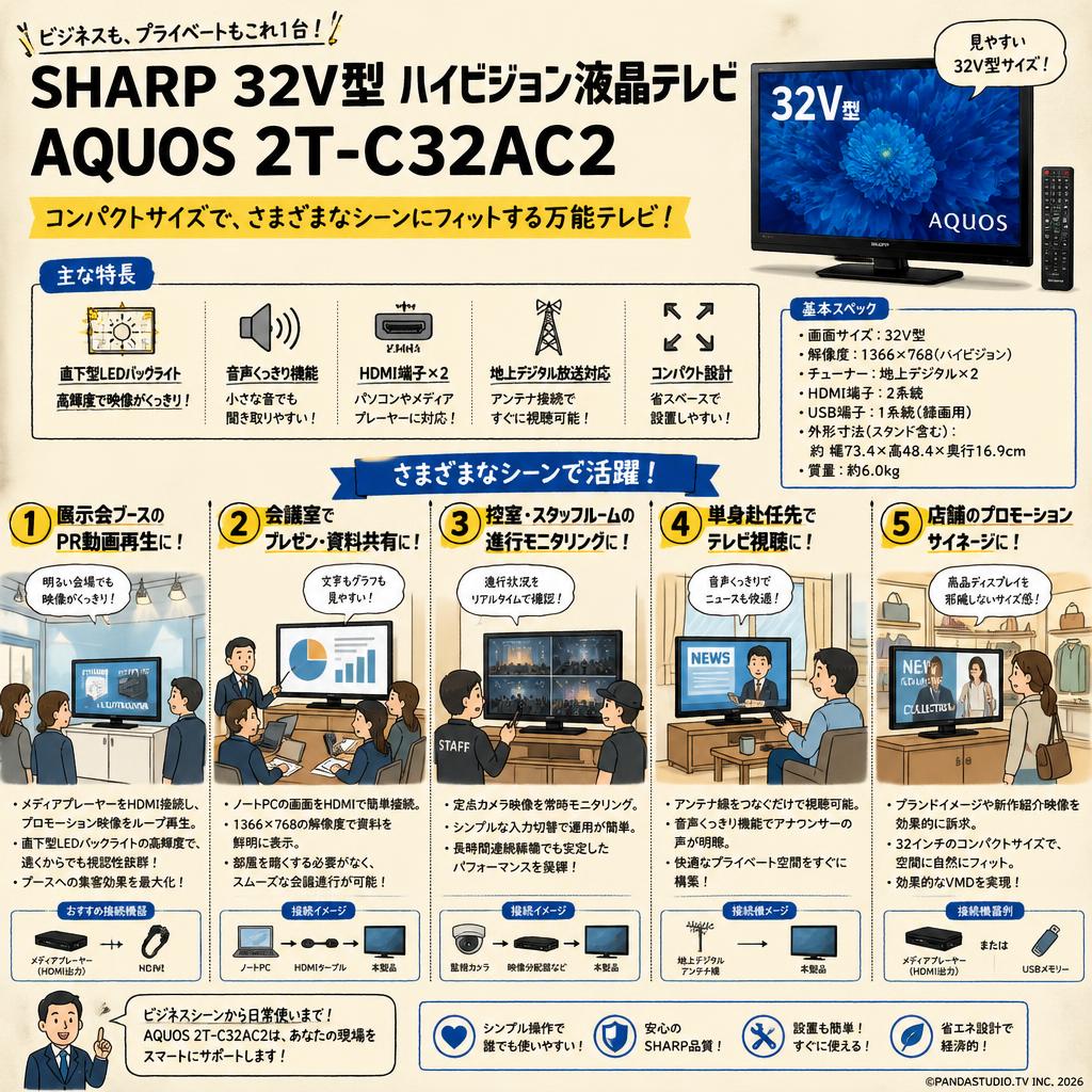 SHARP 32V型 ハイビジョン液晶テレビ AQUOS 2T-C32AC2 用途