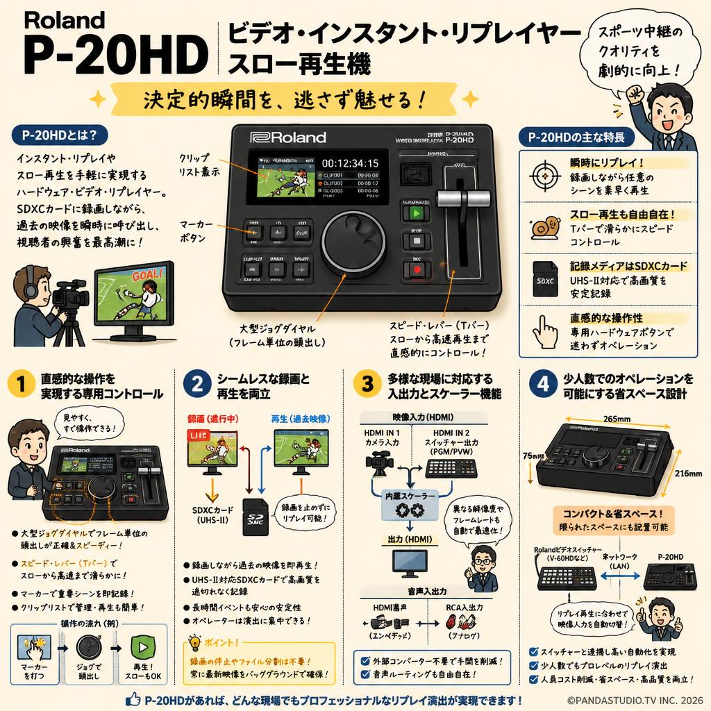 Roland P-20HD ビデオ・インスタント・リプレイヤー スロー再生機 概要