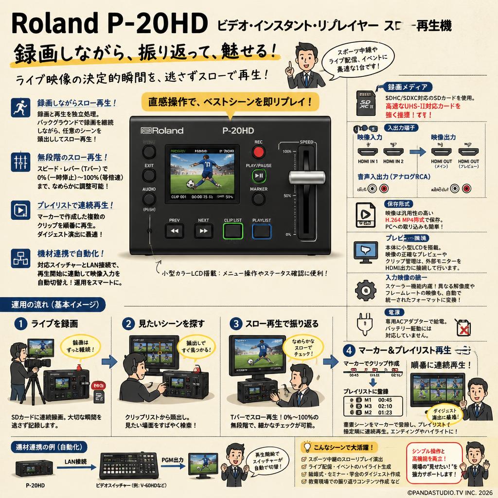Roland P-20HD ビデオ・インスタント・リプレイヤー スロー再生機 FAQ（よくある質問と答え）
