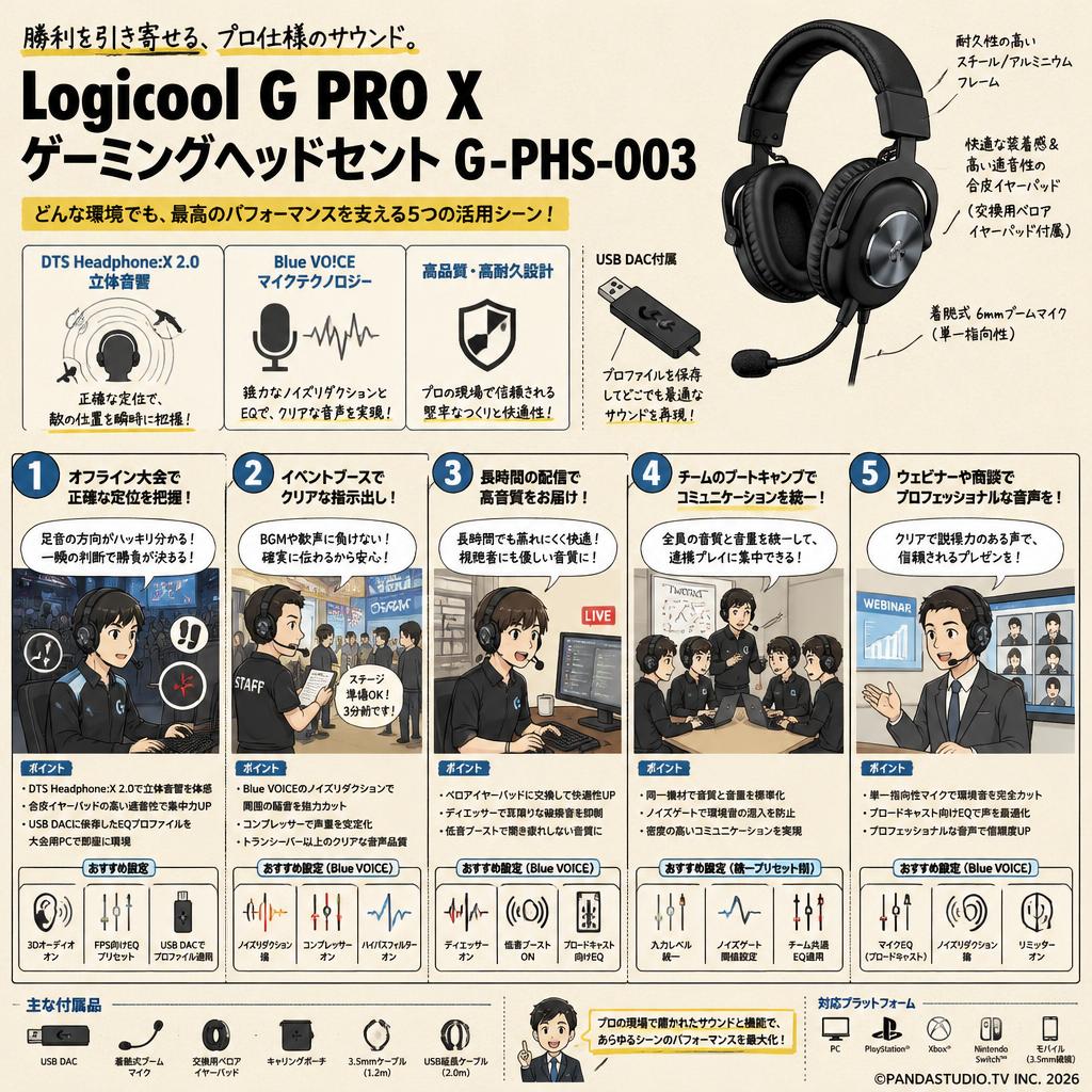 Logicool G PRO X ゲーミングヘッドセット G-PHS-003 用途