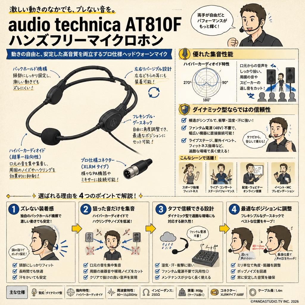 audio technica  AT810F ハンズフリーマイクロホン 概要