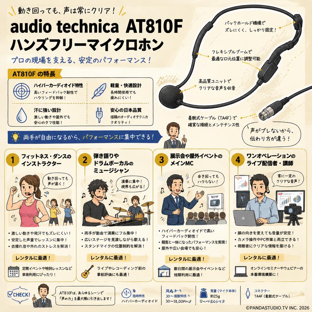 audio technica  AT810F ハンズフリーマイクロホン おもな対象のお客様