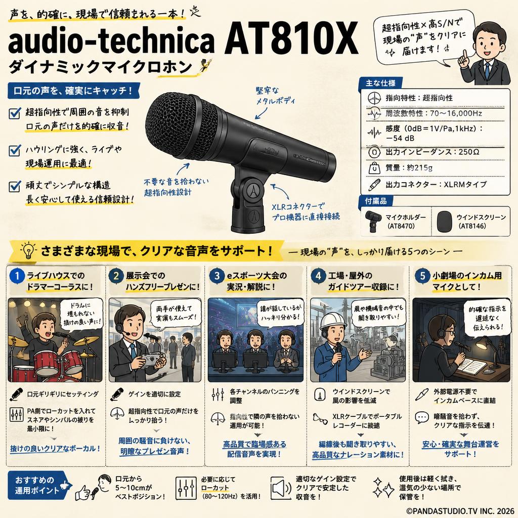audio technica AT810X　ダイナミックマイクロホン 用途