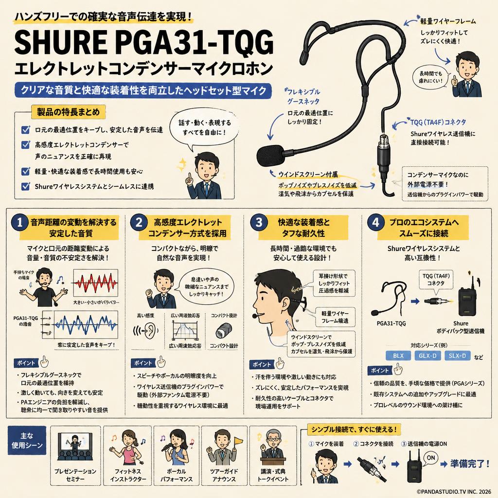 SHURE  PGA31-TQG　エレクトレットコンデンサーマイクロホン 概要