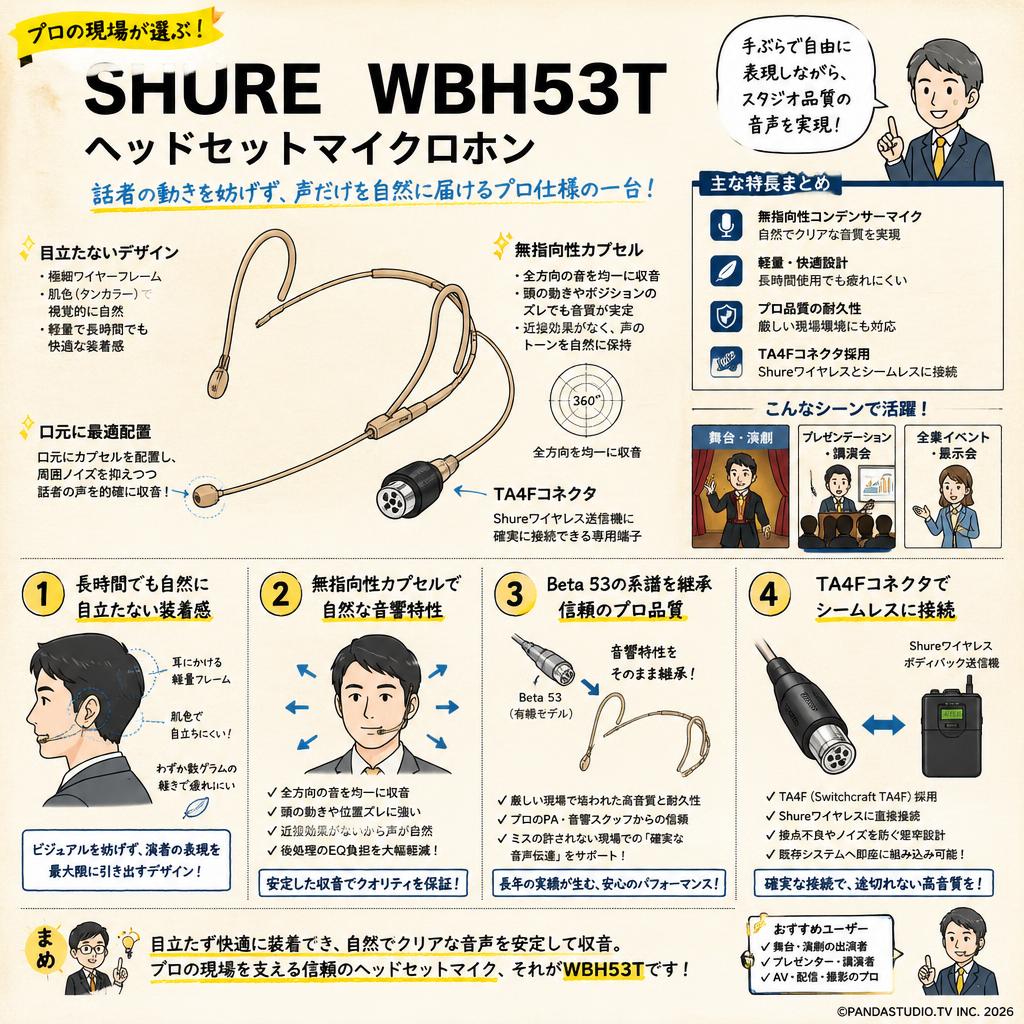SHURE  WBH53T ヘッドセットマイクロホン 概要
