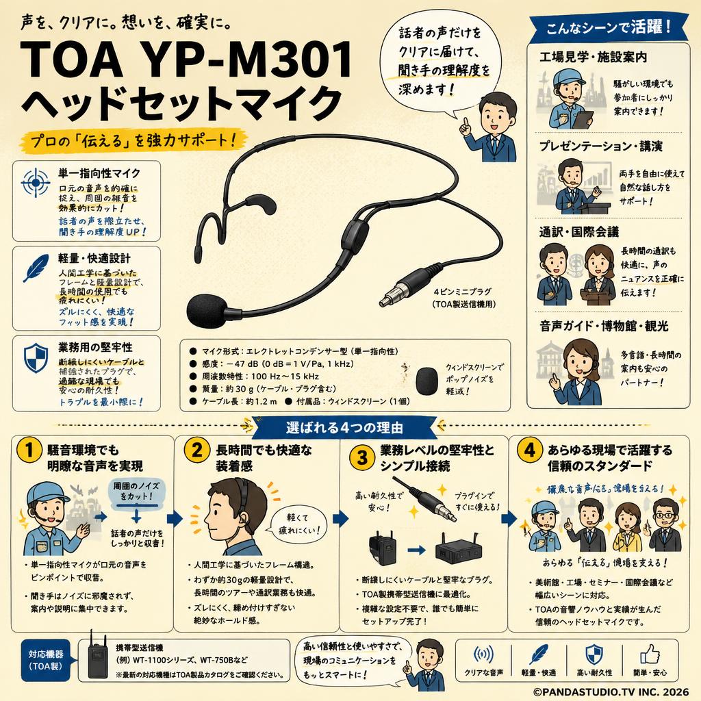 TOA  YP-M301 ヘッドセットマイク 概要