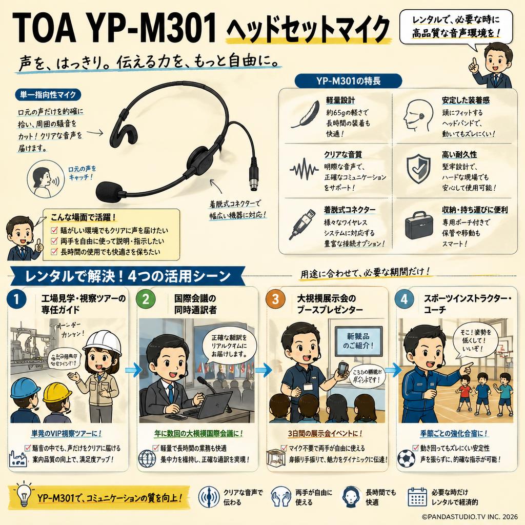 TOA  YP-M301 ヘッドセットマイク おもな対象のお客様