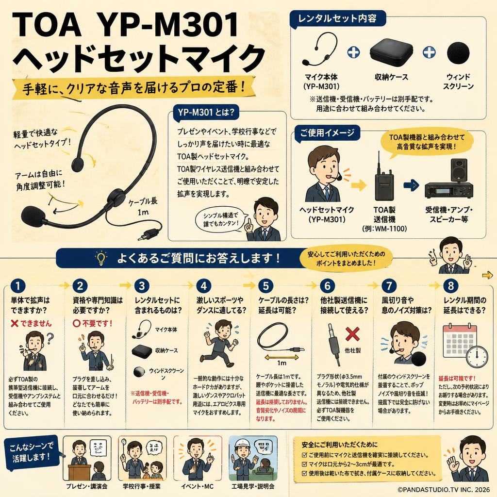 TOA  YP-M301 ヘッドセットマイク FAQ（よくある質問と答え）