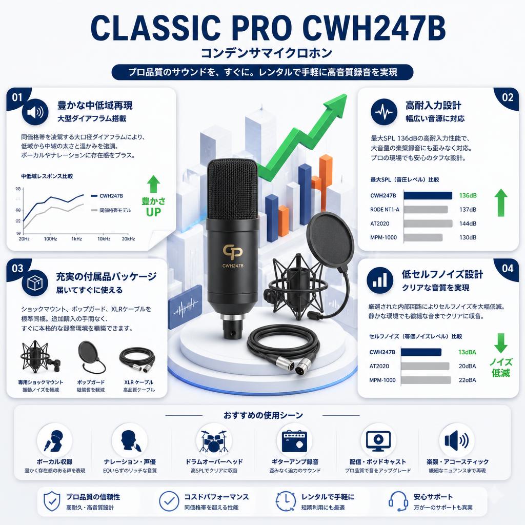 CLASSIC PRO  CWH247B　コンデンサマイクロホン セールスポイント